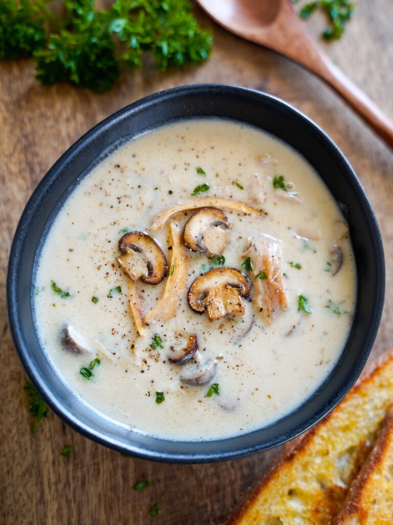 Creamy Chicken Soup with Mushrooms